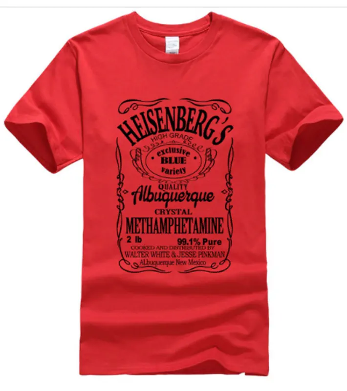 

Men's T-shirt 2019 Summer Print Breaking Bad Heisenberg Letter T-shirt Hip-hop Top Men's Sportswear T-Shirt Men's Casual Clothes