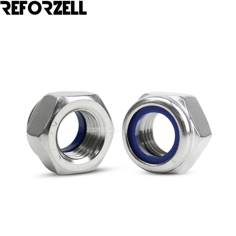 

100pcs/lot SS304 nylon insert hex lock nut M3/M4/M5 for v wheel kits