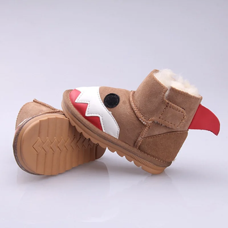 MPPM обувь для девочек мальчиков Дети Детские Сапоги Теплая зимняя детская обувь 100% Натуральная овечья шерсть зимние сапоги милые животны