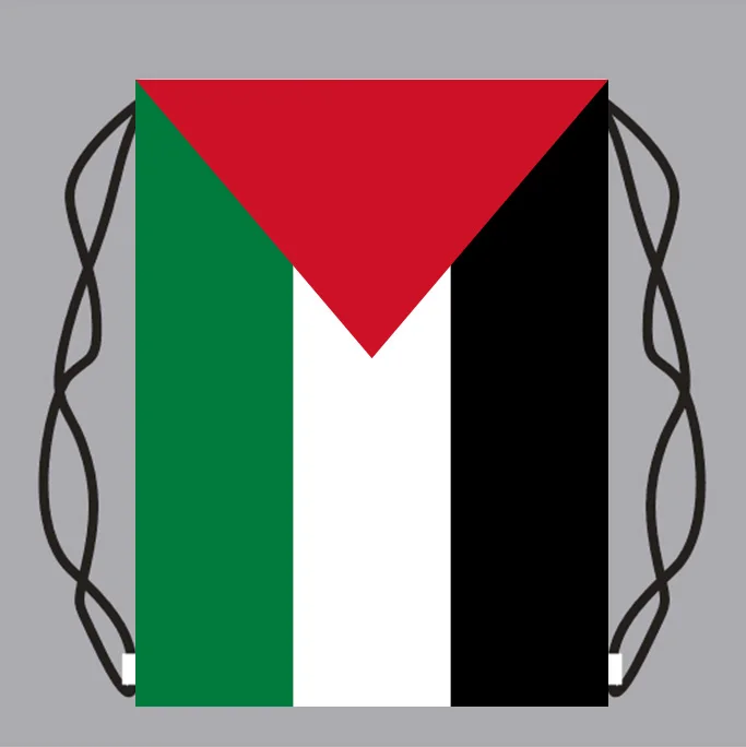 

Drawstring Backpack Bag with Palestine Flag Small Backpack Printing Customized Logo