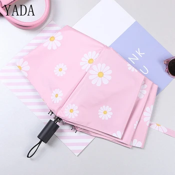 

YADA Design Creative Daisy Flower Pattern Fold Rainy Umbrella For Women Anti-UV Rainproof Sun Protection Parasol Umbrella YD019