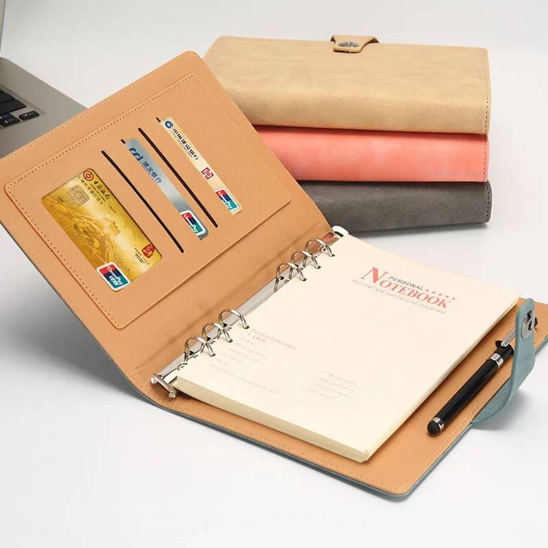 

A5 2018 2019 Luxury Aesthetic Agenda Loose Leaf Ring Binder Faux Leather Inserts Notebook Planner With Lock Office Supplies