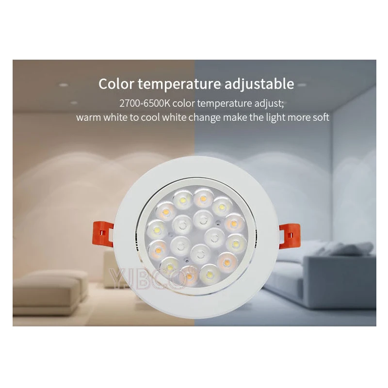 FUT062 9 Вт умный круглый RGB + CCT светодиодный потолочный прожектор с регулируемой
