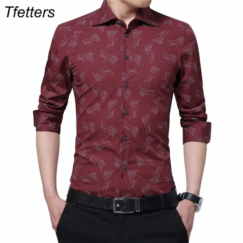 TFETTERS New Arrival Men Shirt Business Casual Office Shirt Men Plus