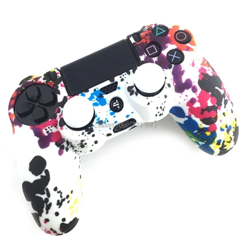 Нескользящий разноцветный силиконовый чехол 3 в 1 + 2 джойстика для Sony PS4 Pro Slim Controller