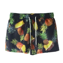 Одежда для плавания Сексуальная мужская одежда для купания плавки трусики-боксеры нижнее белье с принтом ананаса пляжные шорты Высокие эластичные купальные костюмы