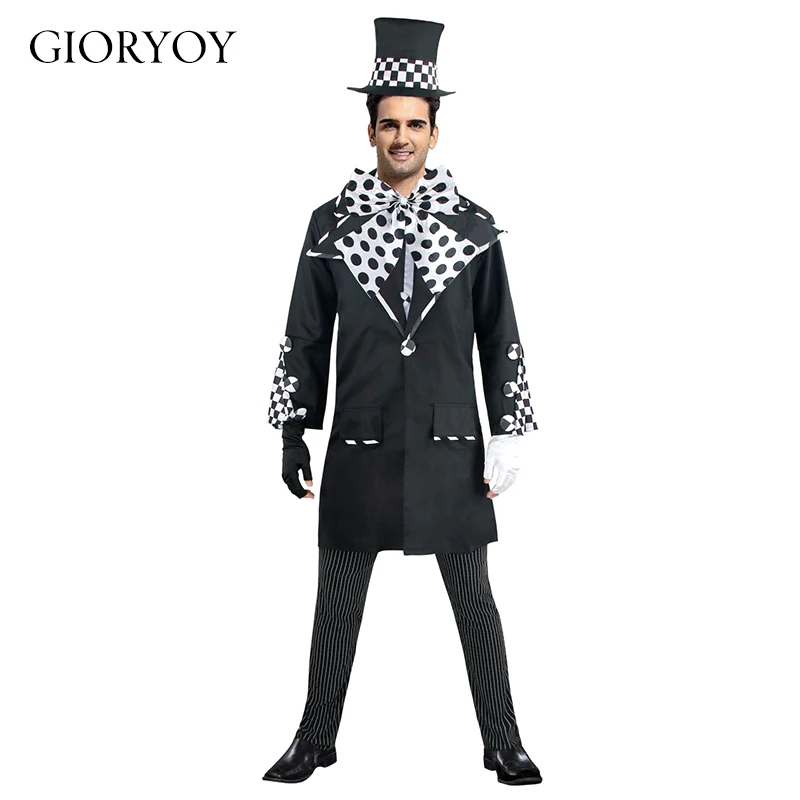 2019 new Magician Men's Uniform Magician Costume Chaplin Cosplay Costume Stage Dressin Game