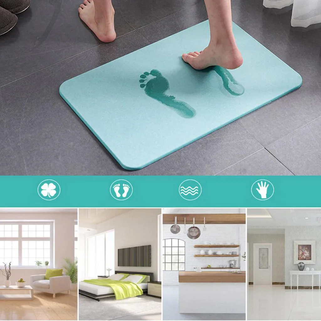

Diatom Mud Anti-Slip Absorbent Fast Drying Ultra Absorbent Mat Bathroom Mat diatomite soak water clean and maintain
