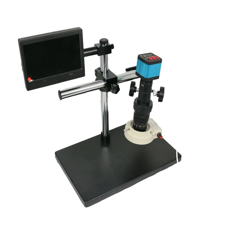 

21MP HDMI USB Digital Industry Video Microscope Camera Big Stand Universal bracket 180X 300X C-MOUNT Lens 8" inch LCD Monitor