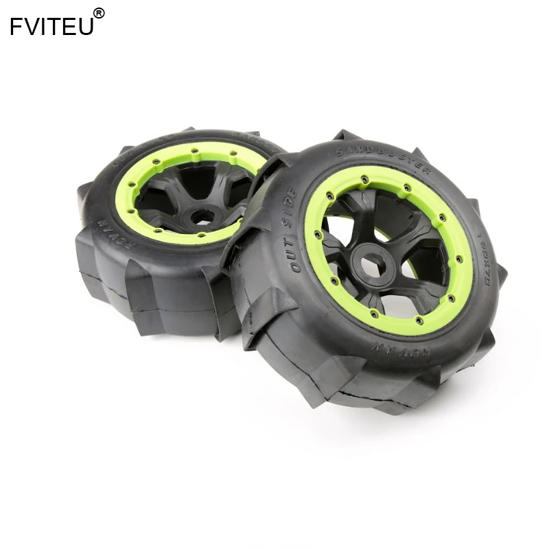 

FVITEU Complete Rubber Rear Sand Wheel Tires kits for 1/5 HPI BAJA 5T 5SC Rovan King Motor