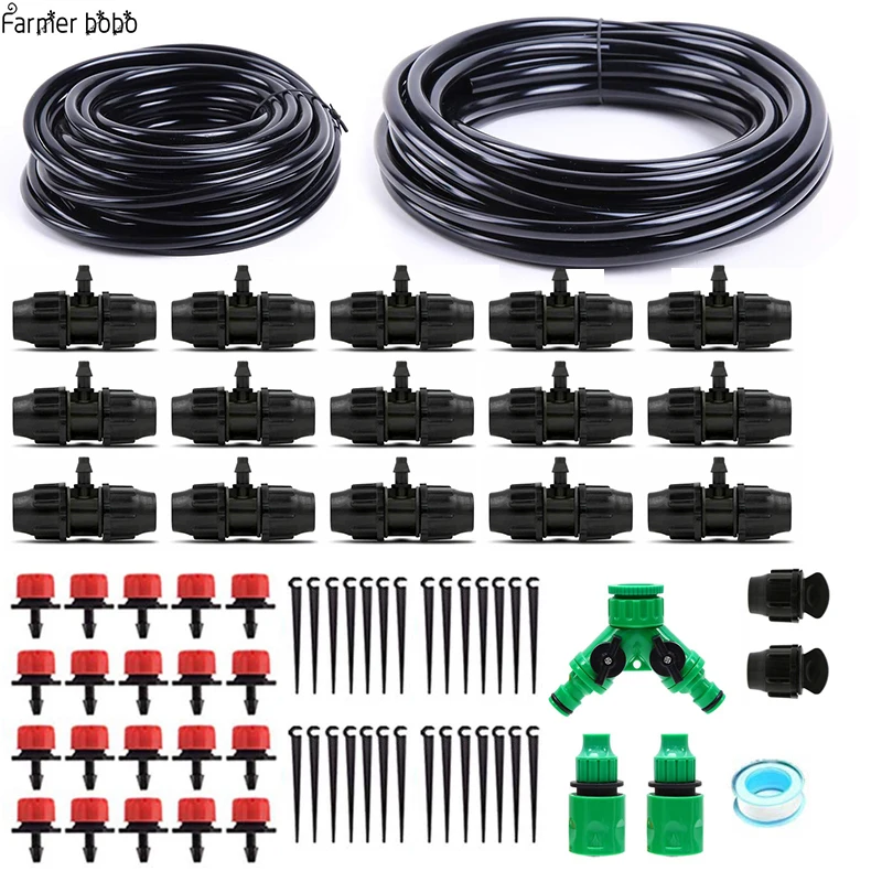 

25m Garden DIY Automatic Watering Micro Drip Irrigation System Garden Self Watering Kits with Adjustable Dripper 811+47mm hose