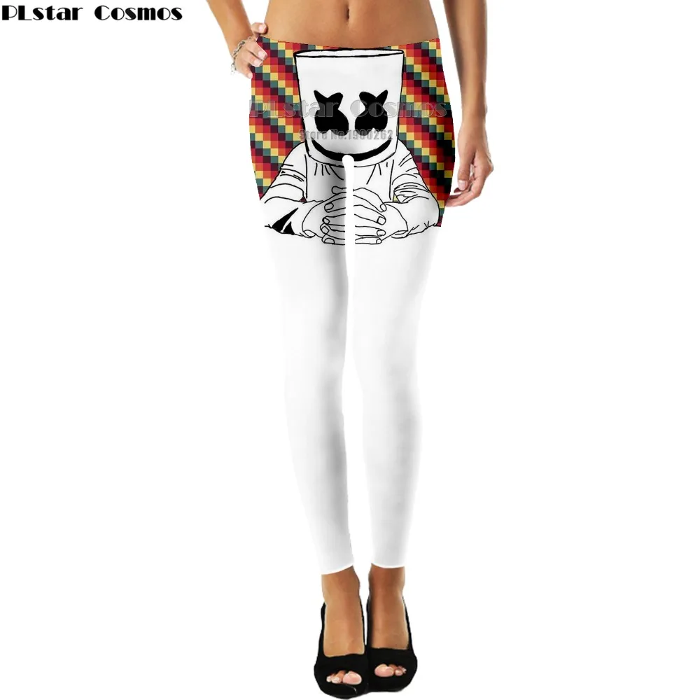 

PLstar Cosmos DJ Singer Marshmello leggings slim elastic brand new style pant 3D print Plus size drop shipping