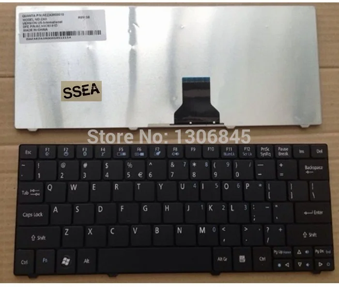 Новая клавиатура SSEA для ноутбука Acer Aspire One 753 AO753 AO753H 722 722H AO722 US|keyboard for acer|keyboard acer
