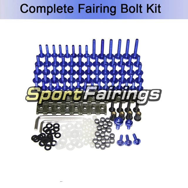 WYNMOTO Yamaha R1 YZF1000 R1 1998 1999 2000 2001 Full Motorcycle Fairings Aluminum Fasteners Bolt Kit Body Screws Hardware Clips Black