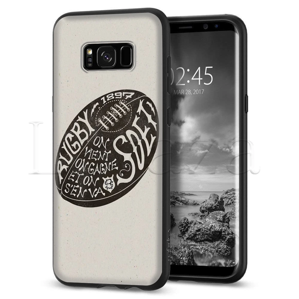 Lavaza كرة رجبي الرياضة لينة سيليكون حقيبة لهاتف سامسونج غالاكسي S6 S7 حافة S8 S9 S10e زائد A3 A5 A6 A7 A8 A9 j6 ملاحظة 8 9 2018