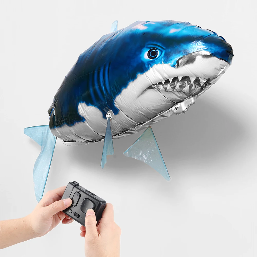 Enjoybay Remote Control Shark Toys Underwater RC Submarine Fish Swimming Kids Toy with USB Drone Balloons for Party Decoration