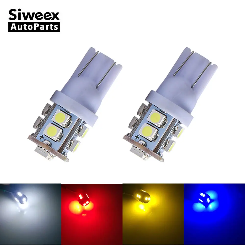 2 шт. автомобисветодиодный светодиодные лампы T10 W5W 10 SMD 3528 1210 4 цвета 12 В