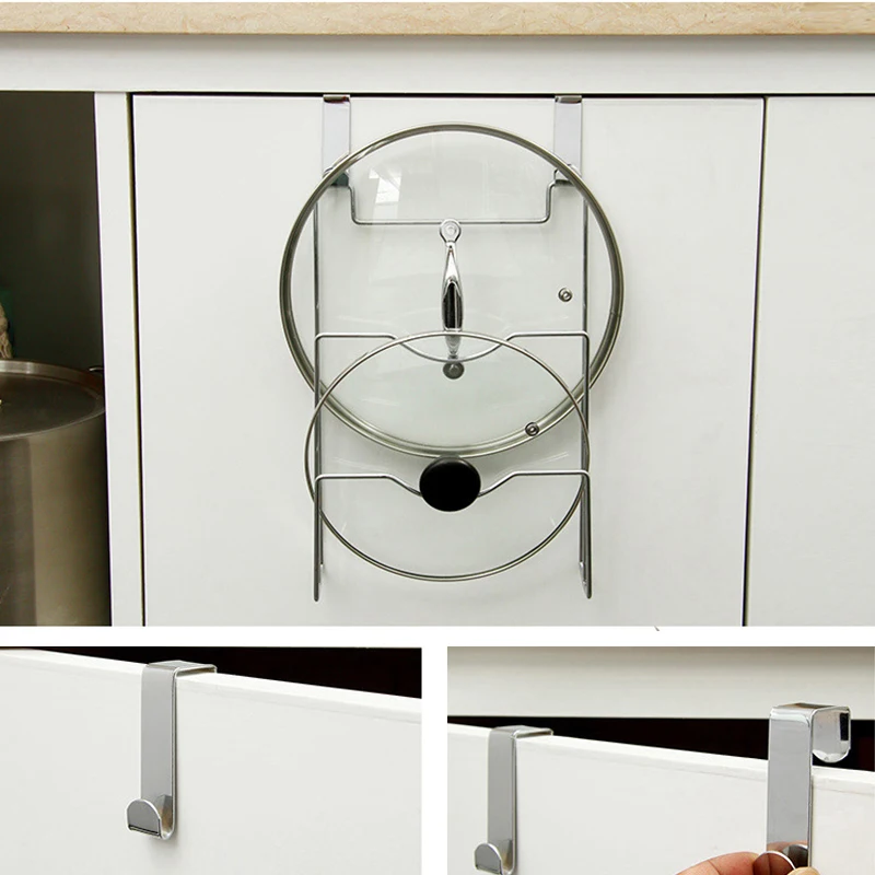 

Cabinet Door Hook Steel For Kitchen Cutting Board Pan Pot Cover Lid Storage Holders Rack Shelf Stove Cupboard Hanging Racks