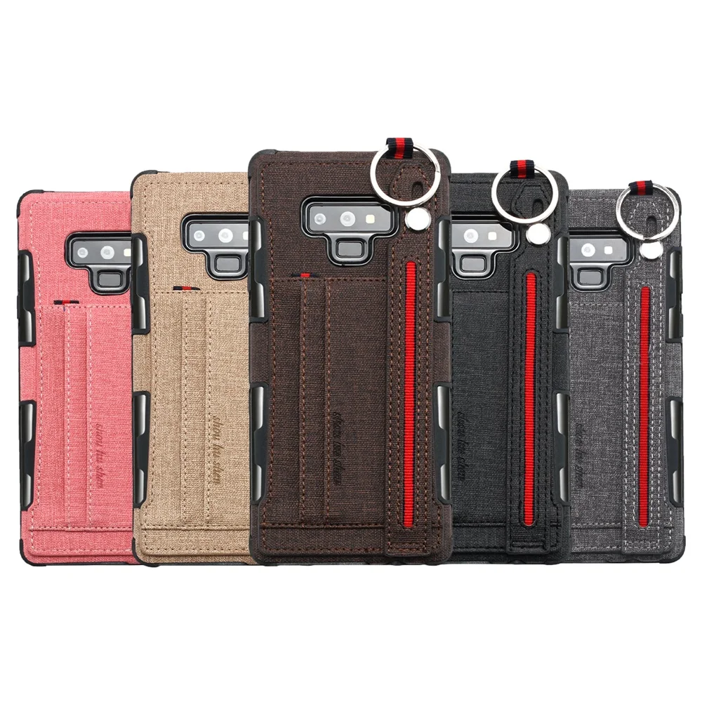 

Luxury Cowboy Cloth Phone Case For Samsung Galaxy Note 8 Card Holder Wallet Stand Key Ring Back Cover For Samsung Galaxy Note 9