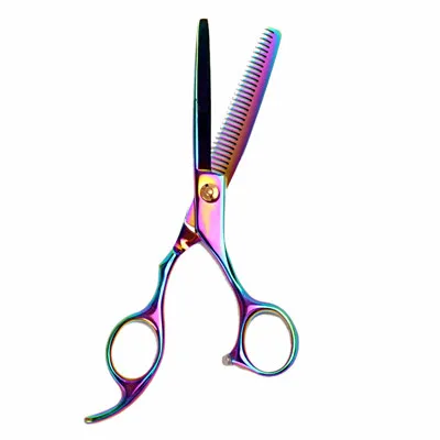 6,0 распродажа цветные японские тефлоновые ножницы Дешевые Парикмахерские ножницы Парикмахерские филировочные парикмахерские бритвы Стрижка - Цвет: Thinning Scissors-1