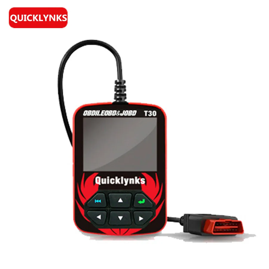 QUICKLYNKS OBDII/EOBD/JOBD T30 Highen диагностический сканирующий инструмент автоматический считыватель кодов с цветным дисплеем