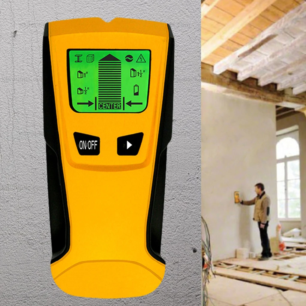 

3-In-1 LCD Metal Detector Automatic Correction Function Stud Center Finder AC Voltage Live Wire Detect Wall Scanner TH210