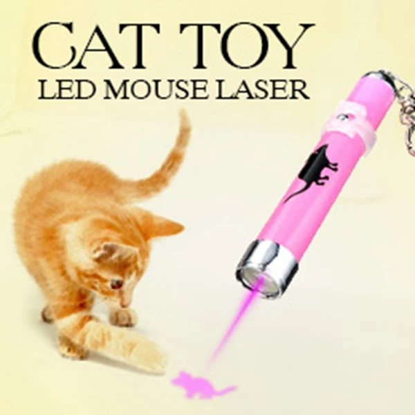 

Pet Cat Toys New Creative Funny Portable LED Laser Pointer light Pen With Bright Animation Mouse Shadow for Cat Toy Color Random