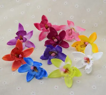 

10pcs Silk Gradient Orchid For home Wedding car Decoration Artificial Flower Head Fake Flower DIY Wreath Gift simulation Flowers