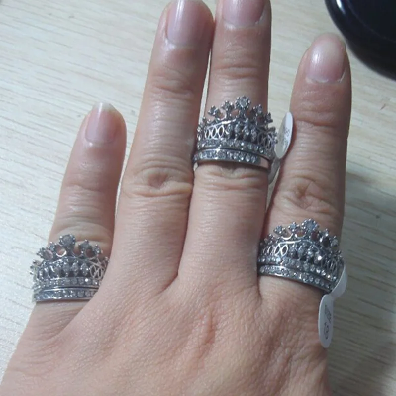 2pcsset silver plated crystal rhinestone imperial crown circle wedding rings for women engaement ring in rings from jewelry accessories on - Circle Wedding Rings 2pcsset silver plated crystal rhinestone imperial crown circle wedding rings for women engaement ring in rings from jewelry accessories on - Circle Wedding Rings