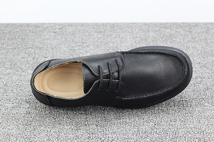 Мужская повседневная обувь из натуральной кожи в британском стиле; удобные мужские кроссовки с мягкой подошвой на плоской подошве; износостойкая обувь; большие размеры 45, 46