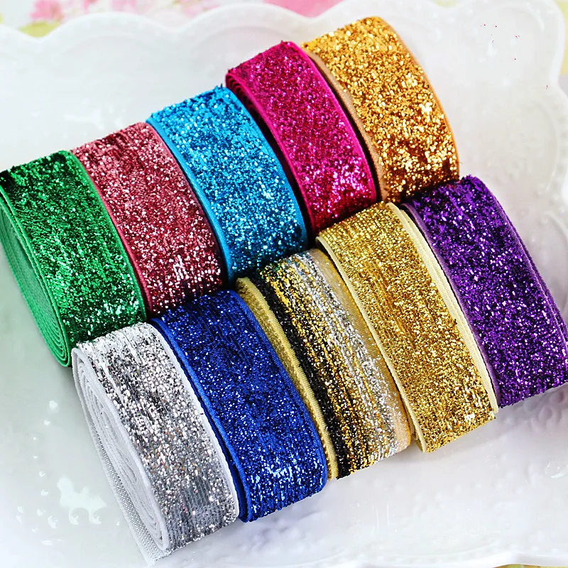 Silver Glitter Gold Onion Ribbon 2meters 17mm Creative Handmade DIY
