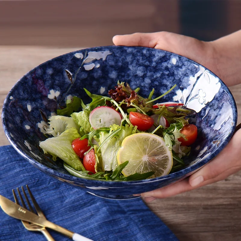 2019 1 PC Japanese Ceramic Large Bowl Fruit Salad High Quality Cherry Flower Patterned Under-glaze Made in Japan New | Дом и сад