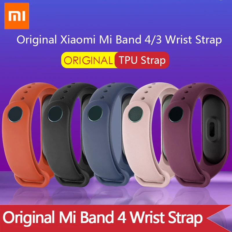 Оригинальный цветной силиконовый браслет Xiaomi Mi band 4 сменный Браслет для ремешки