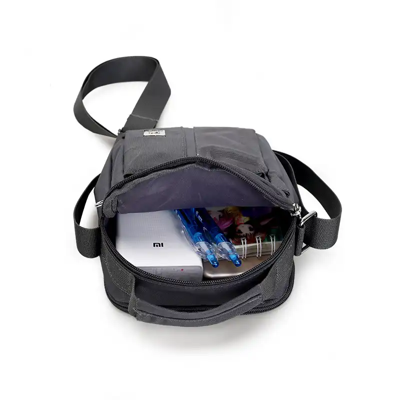 Waterproof Nylon Small Flap Messenger bag For Men Black Casual Shoulder