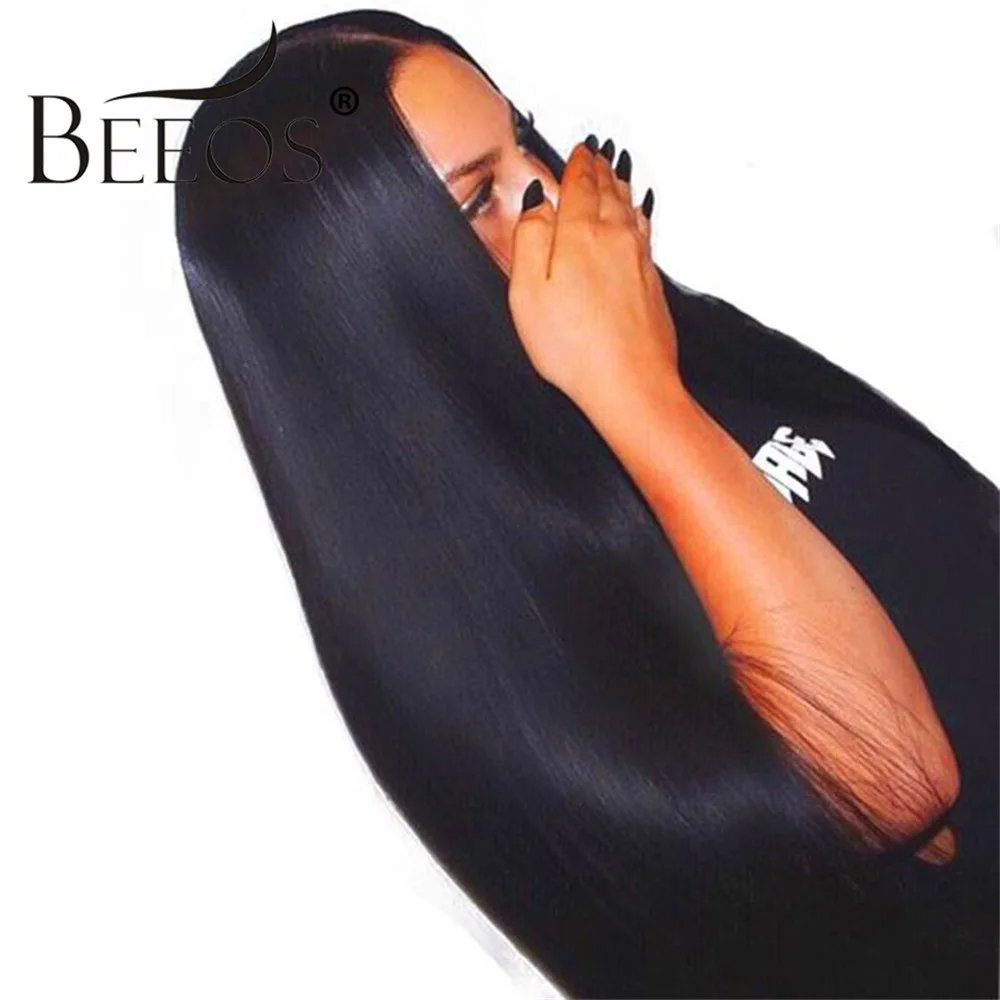 

Straight 360 Lace Frontal Wig Human Hair Lace Front Wigs with Baby Hair Peruvian Remy Human Hair Pre Plucked Bleached Knot Beeos