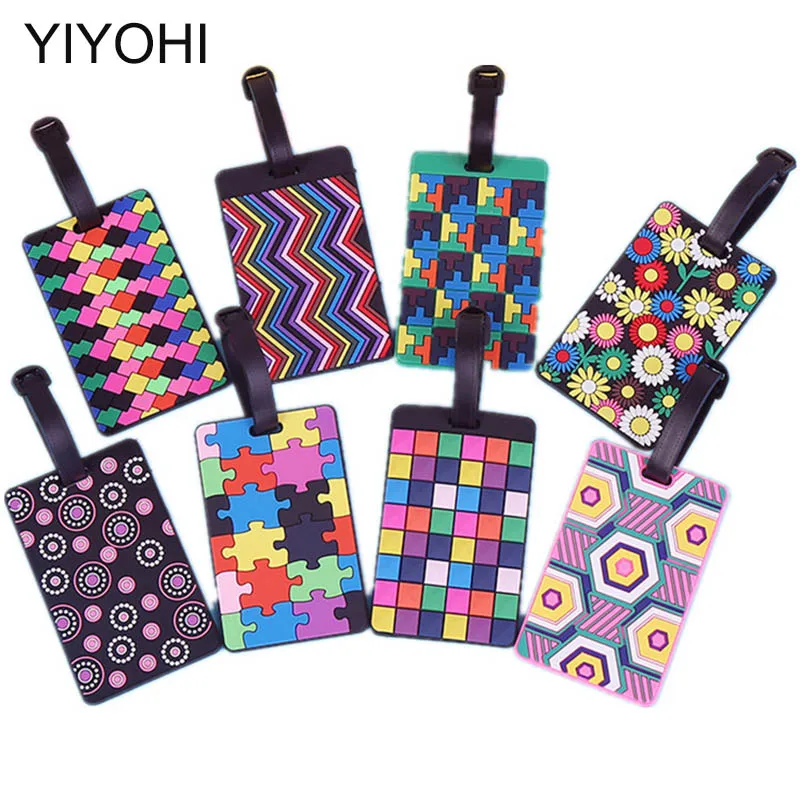 

Travel Accessories Geometric Luggage Tag Fashion Women Silica Gel Suitcase ID Address Holder Baggage Boarding Tag Portable Label