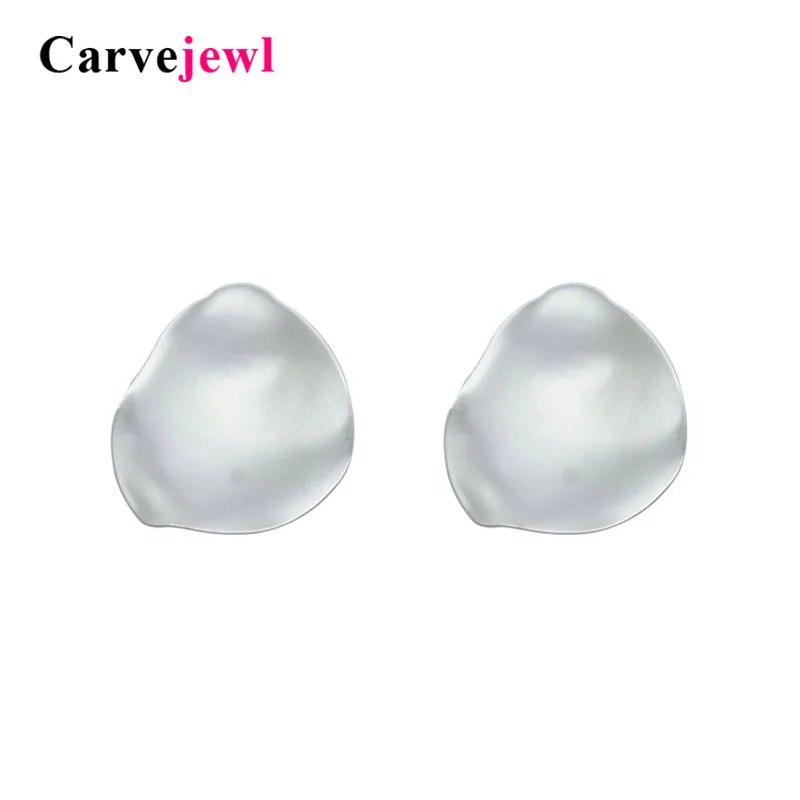 

Carvejewl big stud earrings irregular round stud earrings for women jewelry matte gold matte silver plating girl gift hot sale