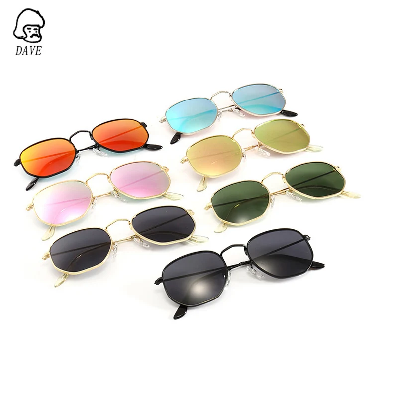 Нижнее белье в стиле бренда DAVE классический ретро многоугольник Пилот Солнцезащитные очки женские с покрытием линза в металлической оправе небольшой солнцезащитные очки для мужчин Gafas De Sol UV400