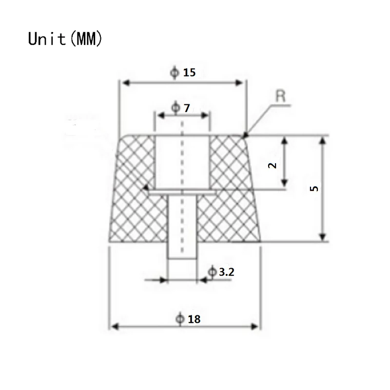 20 штук M3 резиновый винт отверстие резиновые подставки для ножек бытовой Приспособления с защитой от проколов 18x15x5 мм конус станок для изготовления резиновых изделий амортизирующая накладка