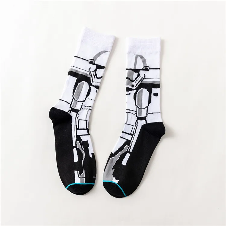 Новинка года; пара носков для мужчин и женщин 12 видов Хлопковых Носков Классические носки с принтом «Звездные войны» и героями мультфильмов; Yoda Wookiee