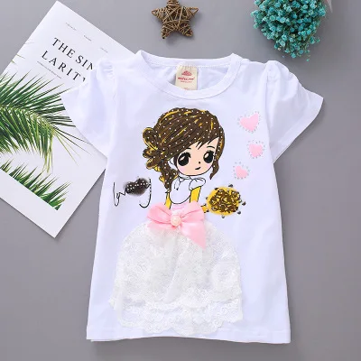 Г., летняя футболка принцессы для девочек топы с 3D рисунком Эльзы и Софии, Золушки для маленьких девочек, милые футболки для детей от 3 до 9 лет
