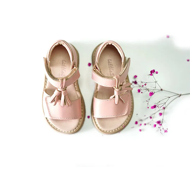 

Genuine Leather Children sandals Fringe Non-slip kids Student shoes Boys Beach shoes Girls sandals 2T-4T Free shipping