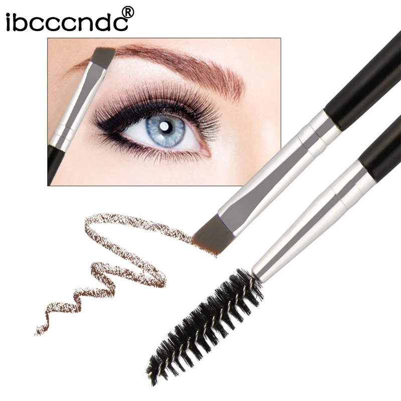 Ibcccndc 1 قطعة المزدوج استخدام فرش للماكياج الحاجب فرشاة + الحاجب مشط فرشاة الحاجب ماكياج فرش الجمال أساسيات مزج العين