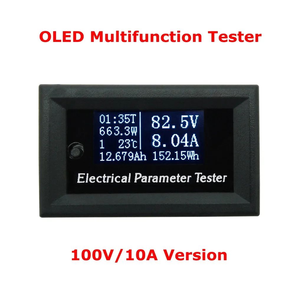 Тестер емкости батареи Многофункциональный OLED измеритель напряжения Амперметр измеритель мощности термометр-таймер