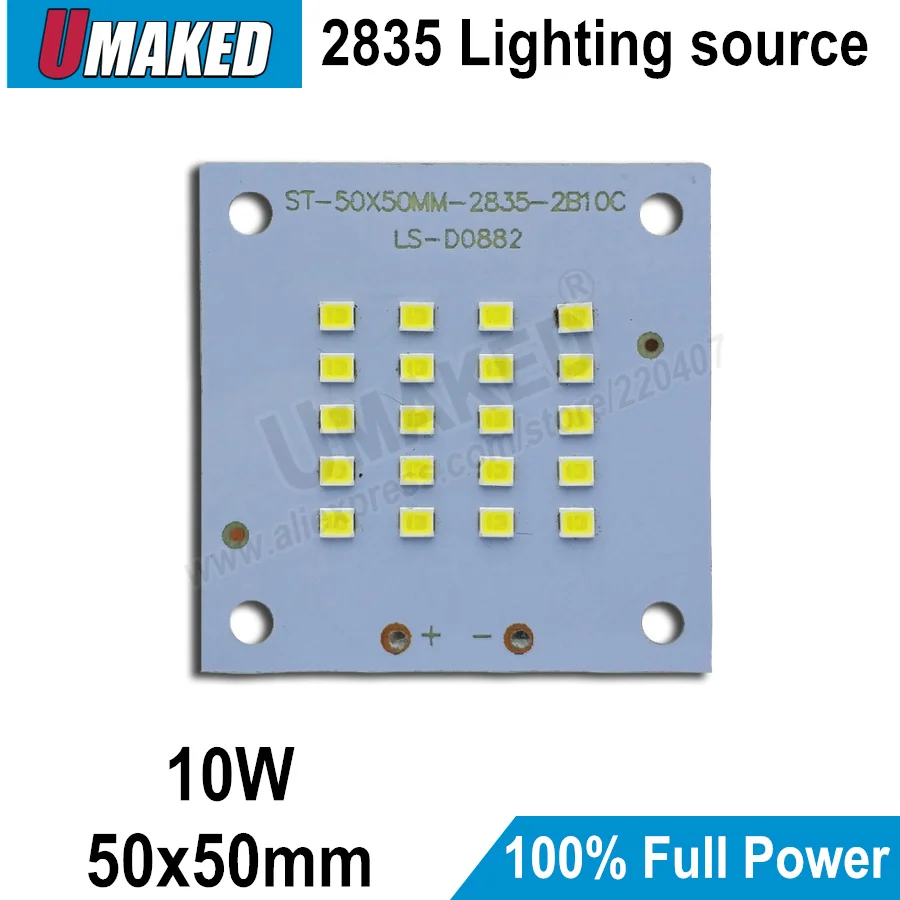 

100% Full Power LED Floodling PCB 10W, 50x50mm SMD2835 led PCB board, 1000lm lighting source for led floodlight