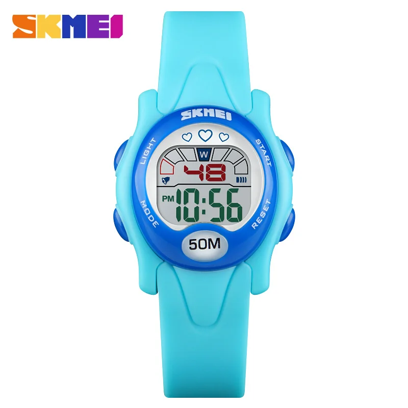 SKMEI новые водостойкие спортивные детские часы модный будильник для мальчиков и девочек подсветка светящиеся цифровые часы 1478