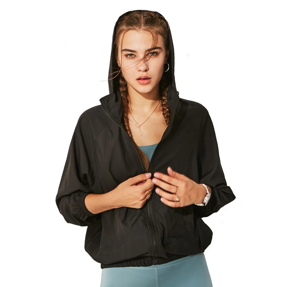 Полиэстер спортивная куртка для женщин Йога молния с длинным рукавом женское спортивное пальто Фитнес Женская Толстовка Спортивная женская одежда