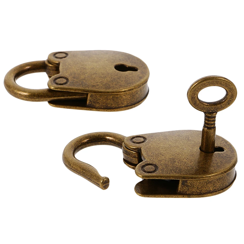 Set of 3 Pcs Vintage Pig LOCK PADLOCK LOCKER SCHOOL TRAVEL SUITCASE Bronze