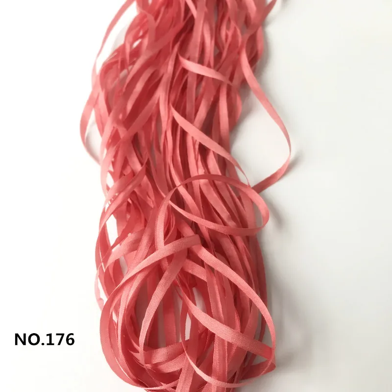 4mm 10-50mts/roll 100% pure silk ribbon solid color for embroidery designs