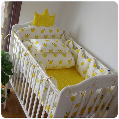 5pcs/set baby bedding set crib bumper baby bed crib protector Crown shape new born bumpers bed rail